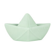 Mint green origami boat teether toy